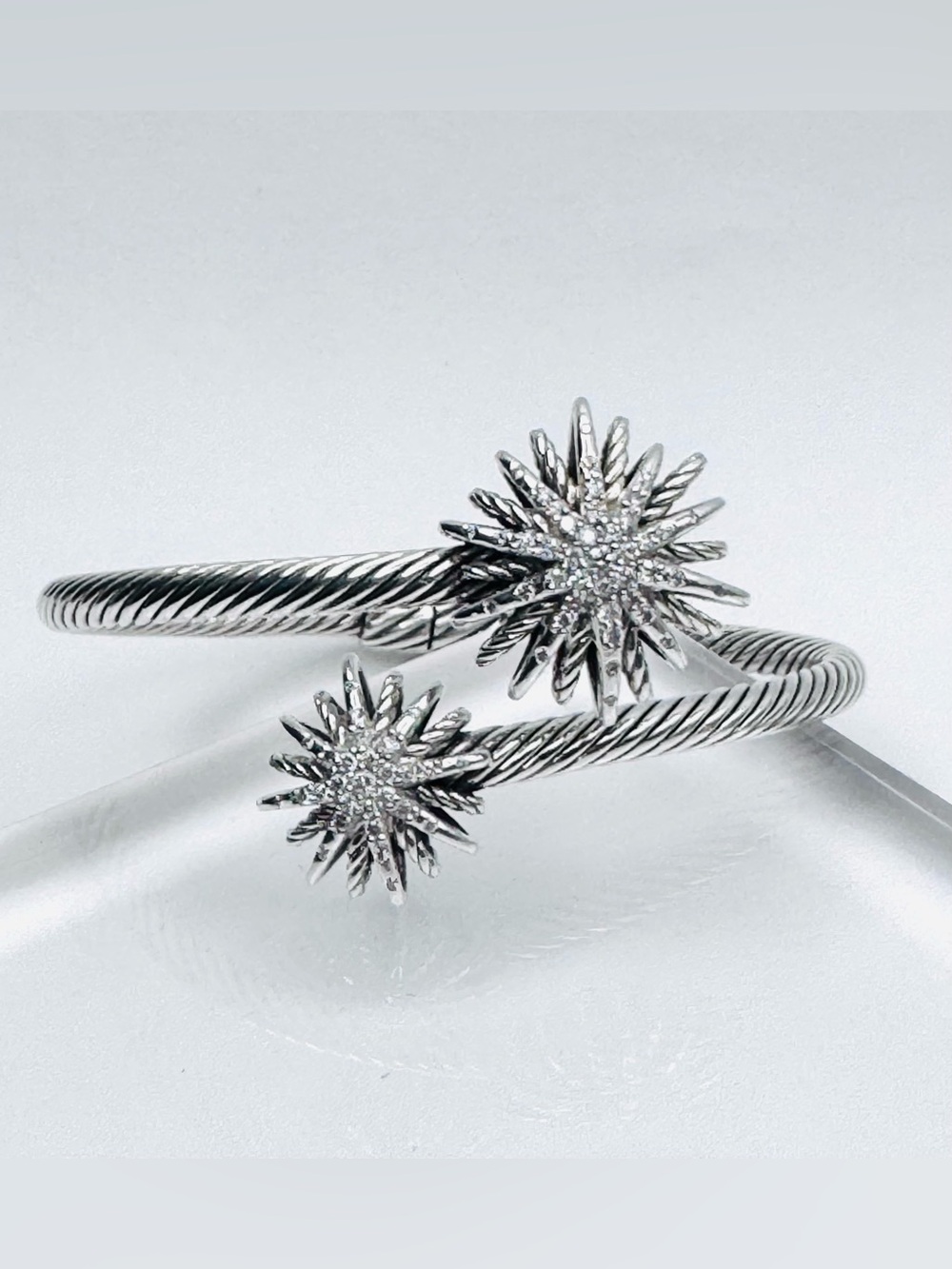 David Yurman Diamond Starburst Bypass Bracelet